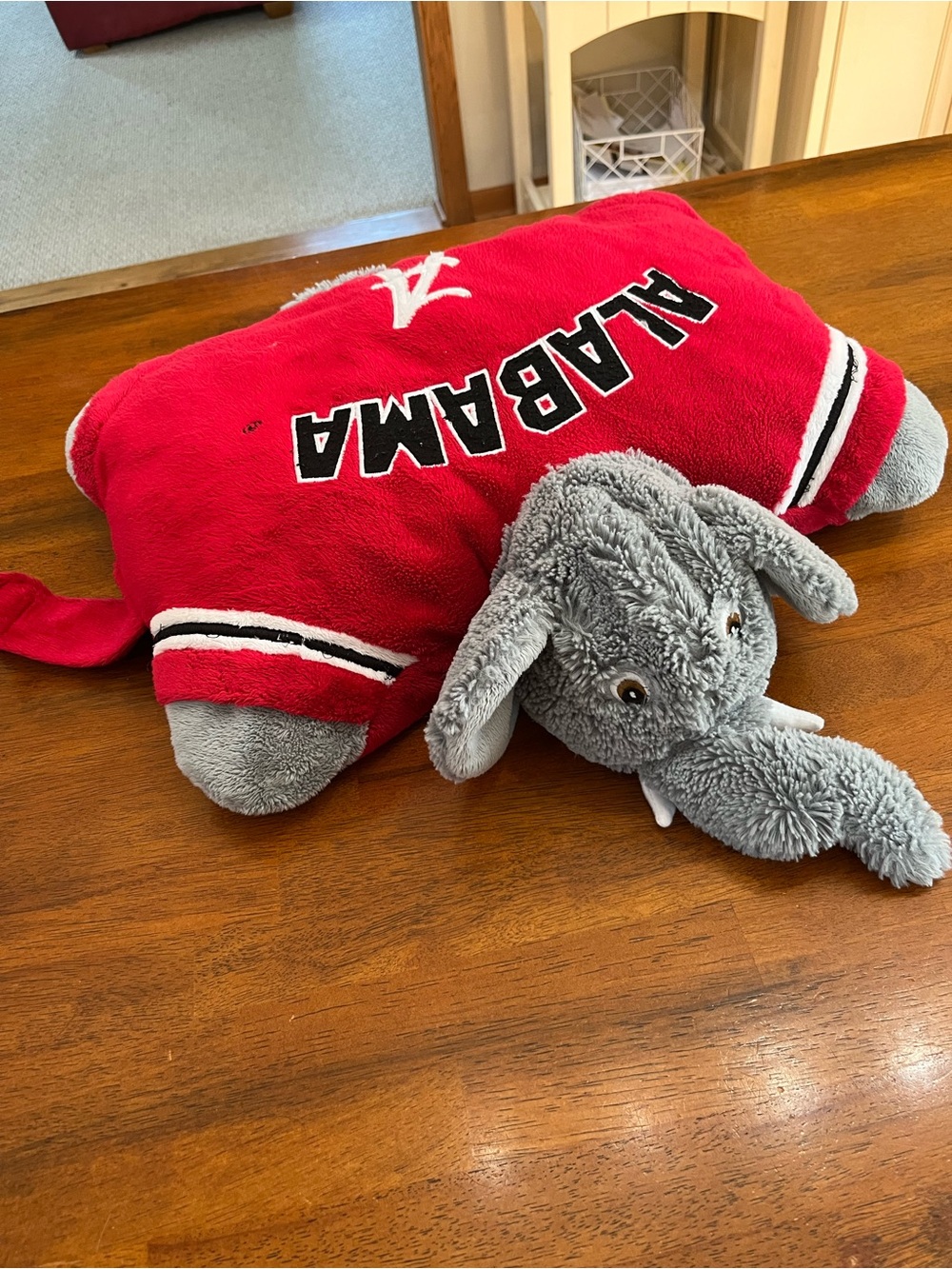 Alabama Plush Elephant PillowPet - Red and Gray